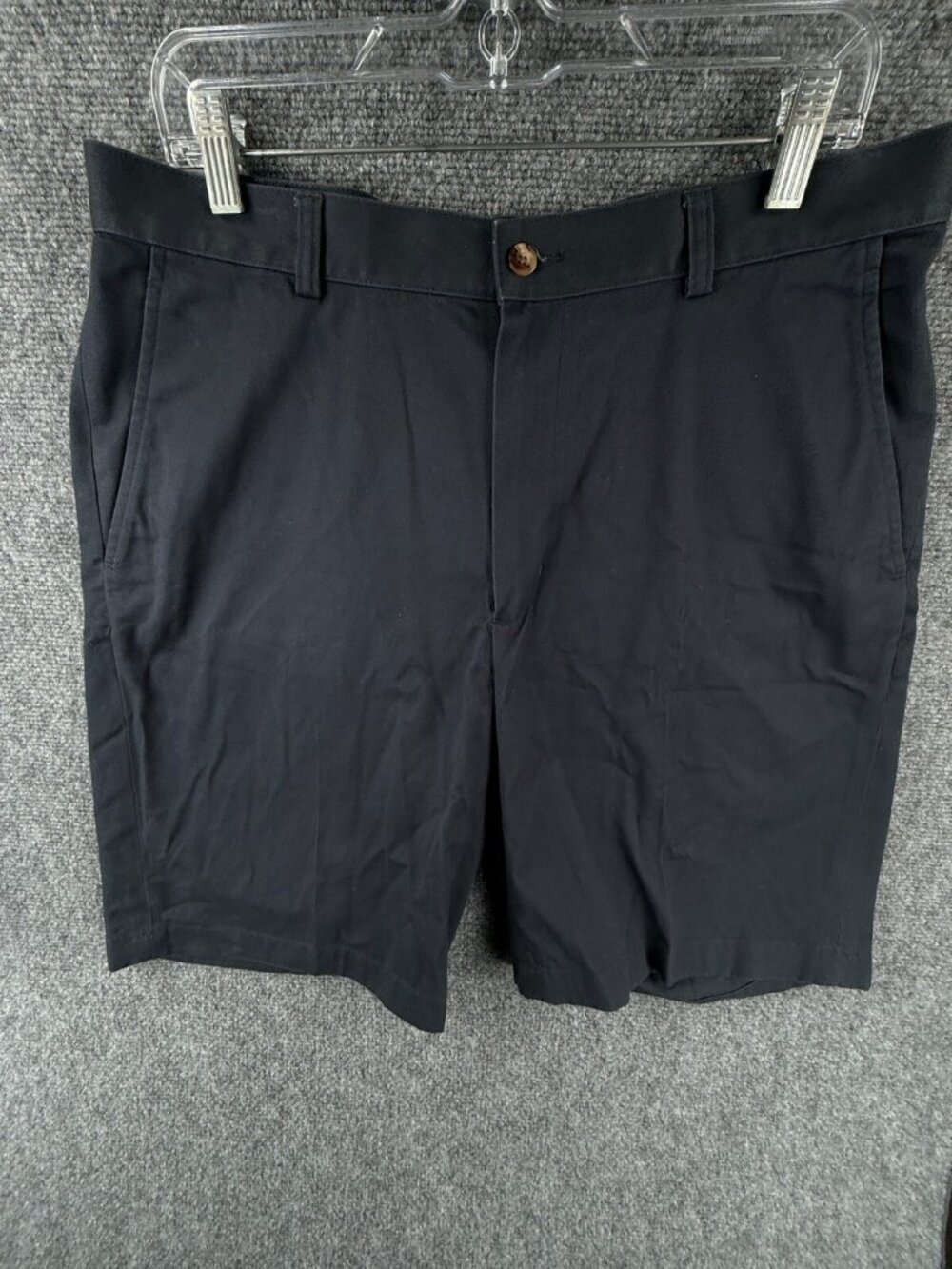 NWT Jos A Bank Shorts Men 36 Navy Flat Front All Cotton Wrinkle Resistant Adult